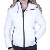 Lumberjack Kadın Kısa Apreski Coat Beyaz Kapüşonlu Mont Regular Fit Özellikli