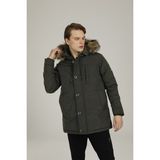 Lumberjack Kapüşonlu Koyu Haki Erkek Kaban 2W3SN543PR - 2XL