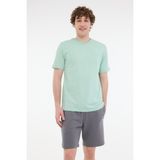 Lumberjack MB CT102 C Nk T-Sh 5fx A Mınt Erkek Kısa Kol T-Shirt - Yeşil - 2XL