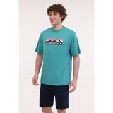 Lumberjack ml Roger 11OTD2-31 5fx Aqua Erkek Kısa Kol T-Shirt - Mavi