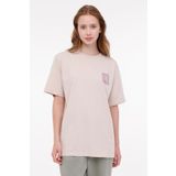 lumberjack Tee Pd Box Logo Oversıze Bej Kadın Kısa Kol T-shirt