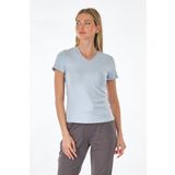 lumberjack V Yaka Regular Fit Açık Mavi Kadın T-Shirt 2SCT1323FX