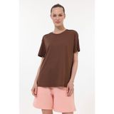 lumberjack WB 11ADA KAHVE Kadın Kısa Kol T-Shirt