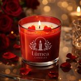 Lumea Candle Love Flame – Sevgililer Günü Hediyesi Özel Kırmızı Cam Bardaklı Soya Mum | 175 G