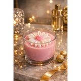 Lumea Candle Pudra Pembe Papatya Soya Mum | El Yapımı Dekoratif Cam Bardak - Pudra - Pembe - 1