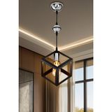 Lumen İstanbul Küp Tekli Sarkıt Siyah Krom Küre