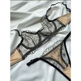 Lumenia Mat Altın Işelemli Siyah Sütyen Takımı, Kadın Iç Giyim, Kadın Sexy Iç Çamaşırı,günlük Iç Çamaşırı. - 80B