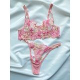Lumenia Pembe Sütyen Takımı, Kadın Iç Giyim, Bayan Sexy Iç Çamaşırı, Dantelli, Bayan Fantazi Iç Çamaşırı - 80B