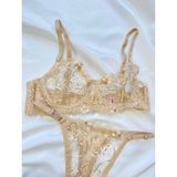 Lumenia Ten Brode Sütyen Takım, Iç Giyim Kadın, Bayan Sexy Iç Çamaşırı,dantel Tül Fantezi Iç Çamaşırı - 80B