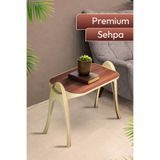 lumera home Premium Ahşap Desenli Çok Amaçlı Sehpa – Modern Tasarım Yan Sehpa, Salon & Balkon Uyumlu