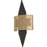 Lumexx Aslı Siyah Oval Rattan Abajurlu Aplik