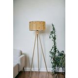 Lumexx Fısco Trıpod Eskıtme Lambader Sılındır Bambu 02 Abajurlu