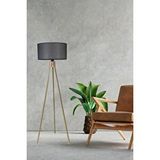 Lumexx Fisco Tripod Eskitme Lambader Silindir Hasir Siyah Abajurlu Siyah