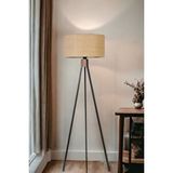 Lumexx Fisco Tripod Siyah Lambader Silindir Hasir Rattan Abajurlu Siyah
