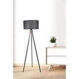 Lumexx Fisco Tripod Siyah Lambader Silindir Hasir Siyah Abajurlu Siyah