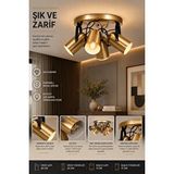 Lumexx London 4 Lü Tepsili Eskitme Plafonyer Avize Çok Renkli