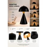 Lumexx Mantar Siyah Retro Başlıklı Masa Lambası