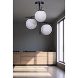Lumexx Terra 3 Lü Siyah Beyaz Camli Plafonyer Avize Çok Renkli