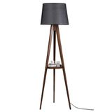Lumexx Tripod Ceviz Pramit Hasir Siyah Abajurlu Lambader