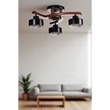 Lumexx Weston 3 Lü Ceviz Metal Başlikli Plofonyer Avize Çok Renkli