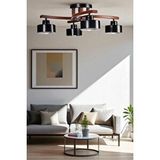 Lumexx Weston 4 Lü Ceviz Metal Başlikli Plofonyer Avize Çok Renkli