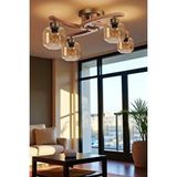 Lumexx Weston 4 Lü Naturel Bal Camli Plofonyer Avize Çok Renkli