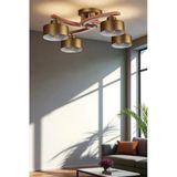 Lumexx Weston 4 Lü Naturel Metal Başlikli Plofonyer Avize
