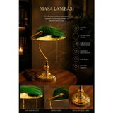 Lumexx YENİ BANKER GOLD YEŞİL CAMLI MASA LAMBASI