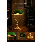 Lumexx YENİ BANKER GOLD YEŞİL CAMLI MASA LAMBASI
