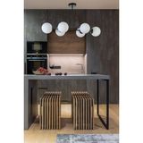 Lumexx Yeni Favori 6 Lı Siyah Beyaz Camlı Avize - Şeffaf