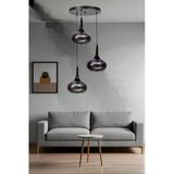 Lumexx Zara 3 Lü Tepsili Siyah Füme Camli Sarkit