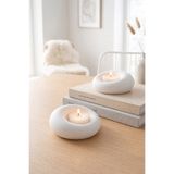 Lumi Home Minimalist Mat Beyaz 2’li Tealight Mumluk – Şık Halka Tasarım Set