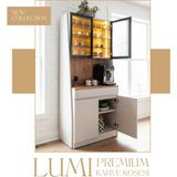 Lumi Led'li Kahve Köşesi | Cam Kapaklı Premium Mini Bar & Çok Amaçlı Dolap |beyaz- Çam - Beyaz - Atlantik Çam