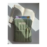 lumi Studio Yeşil Çizgili Kitap Kılıfı, Organizer, Ajanda, Defter Kılıfı
