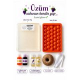LUMİ Üzüm salkım Sabun Bazı Yapım 2 Seti-1kg şeffaf Bazı -1 Plastik kalıp-2Boya-2Esens_jüt ip_kurdele Dahil