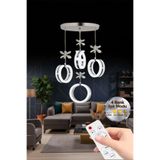 Lumia Lighting Aurea Model 4'lü Gold Kumandalı 3 Renk Modu Ledli Kristal Taşlı Modern Salon Mutfak Oturma Odası Led Avize