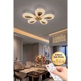 Lumia Lighting Damla Model 5"li Gold Kumandalı 3 Renk Modu Ledli Modern Plafonyer Salon Mutfak Çocuk Yatak Odası Led Avize