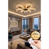 Lumia Lighting Damla Model 6"lı Gold Kumandalı 3 Renk Modu Ledli Modern Plafonyer Salon Mutfak Çocuk Yatak Odası Led Avize