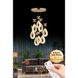 Lumia Lighting Damla Model 8'li Gold Kumandalı 3 Renk Modu Kristal Taşlı Modern Salon Mutfak Oturma Çocuk Odası Led Avize