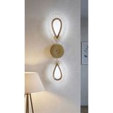 Lumia Lighting Yağmur Model İkili Gold 3 Renk Modu Kristal Taşlı Salon Mutfak Yatak Çocuk Odası Aplik