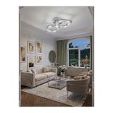 Lumia Lighting Yonca Model 2"li Gümüş 3 Renk Modu Ledli Modern Tavana sıfır Salon Mutfak Çocuk Yatak Odası Led Avize