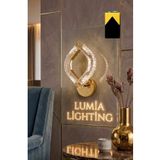 Lumia Lighting Yonca Model Gold Kristal Salon Mutfak Yatak Çocuk Odası Pilli Aplik