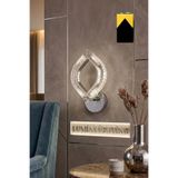 Lumia Lighting Yonca Model Gümüş Kristal Salon Mutfak Yatak Çocuk Odası Pilli Aplik
