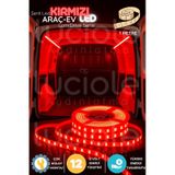 Lumidrive 1m Kırmızı Led Şerit 12v, 60 Çipli, 2835 Smd, Yapışkanlı, Kesilebilir, Kablo Uçlu