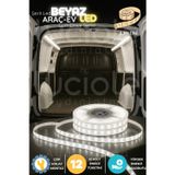 LumiDrive 3m Beyaz 12V Araç LED Şerit – 180 Çipli, Montaj Hazır, Kesilebilir, Çıplak Kablolu