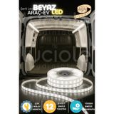 Lumidrive 3m Beyaz 12v Araç Led Şerit 180 Çipli, Montaj Hazır, Kesilebilir, Kablo Uçlu