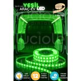 LumiDrive 3m Yeşil Şerit LED – 12V Araç İçi Ambiyans Işık, Kesilebilir, Yapışkanlı, Bağlantı Kablolu