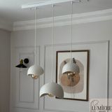 Lumiere Design Beton Görünümlü Iskandinav Bohem 3’lü Sarkıt Avize - Yemek Masası Salon Avize + Ampul Dahil - Beyaz