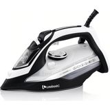 Luminarc 2200W Buharlı Ütü Seramik Taban Dikey Buhar Şok Buhar Sprey Anti-Calc Anti-Drip Otomatik Kapanma - Siyah - Mavi