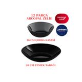 Luminarc Arcopal Zelie Siyah 12 Parça 6 Kişilik Yemek Takımı